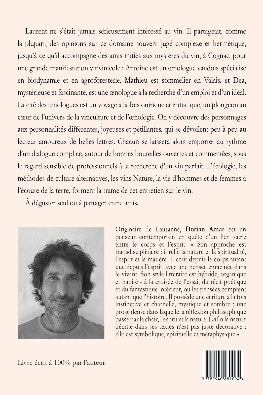 Quatrième de couverture — La cité des œnologues, Dorian Amar, Éditions Orat